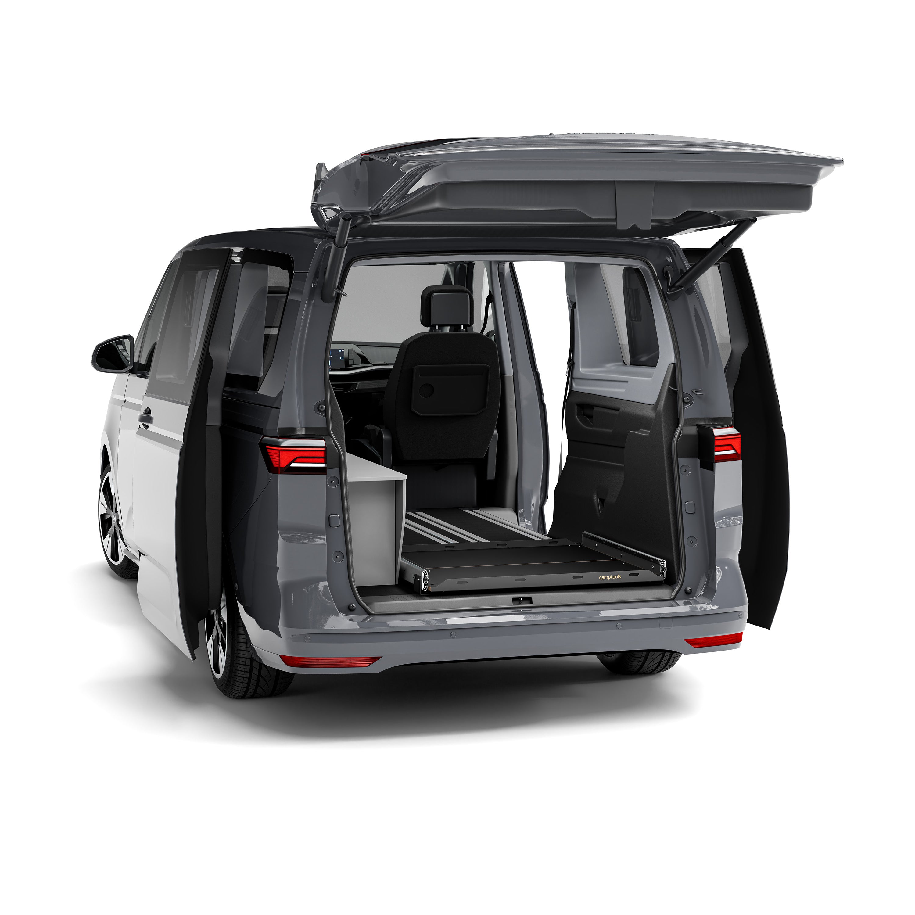 Heckauszug für VW T7 New California Beach Tour mit Technikbox / Elektrokiste