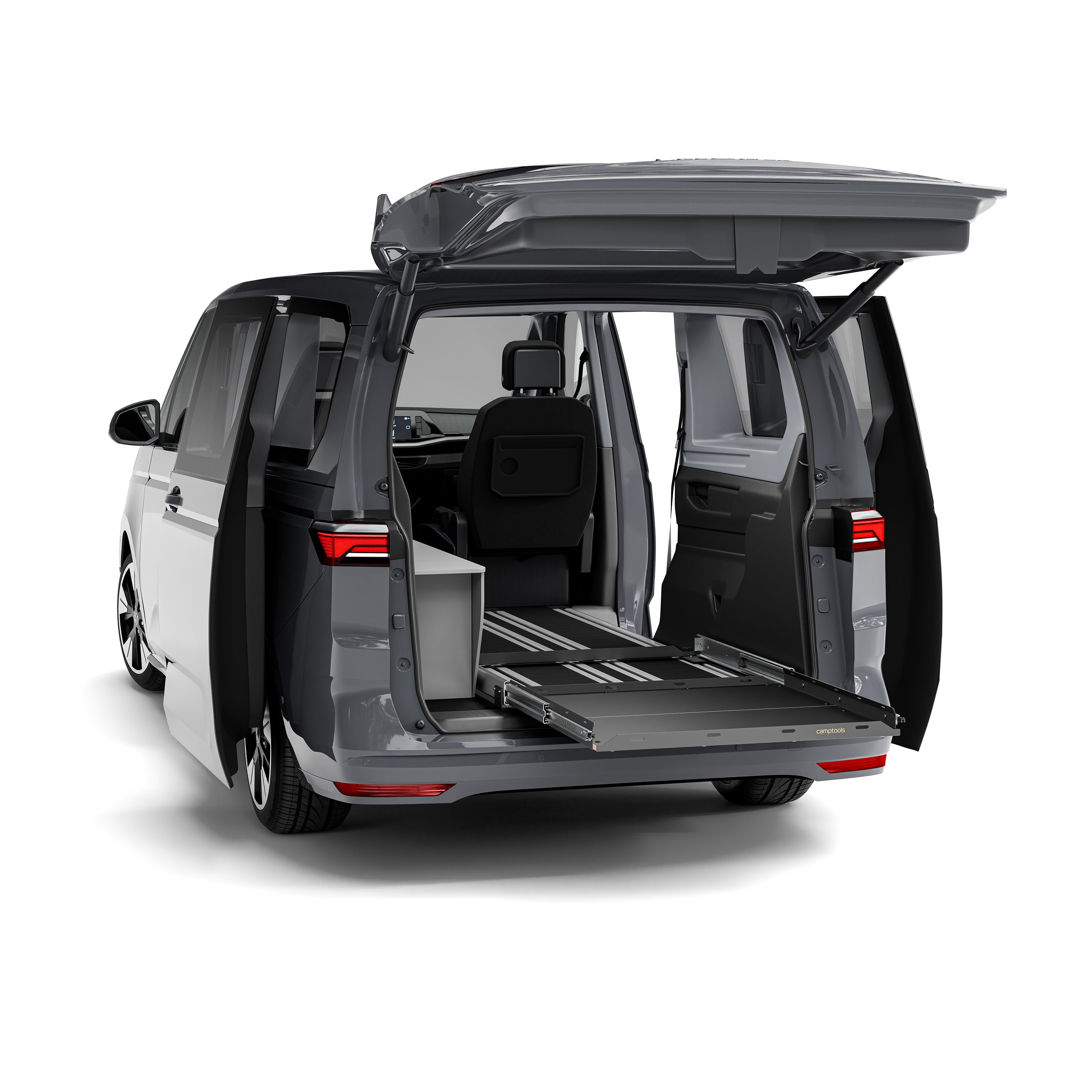 Heckauszug für VW T7 New California Beach Tour mit Technikbox / Elektrokiste