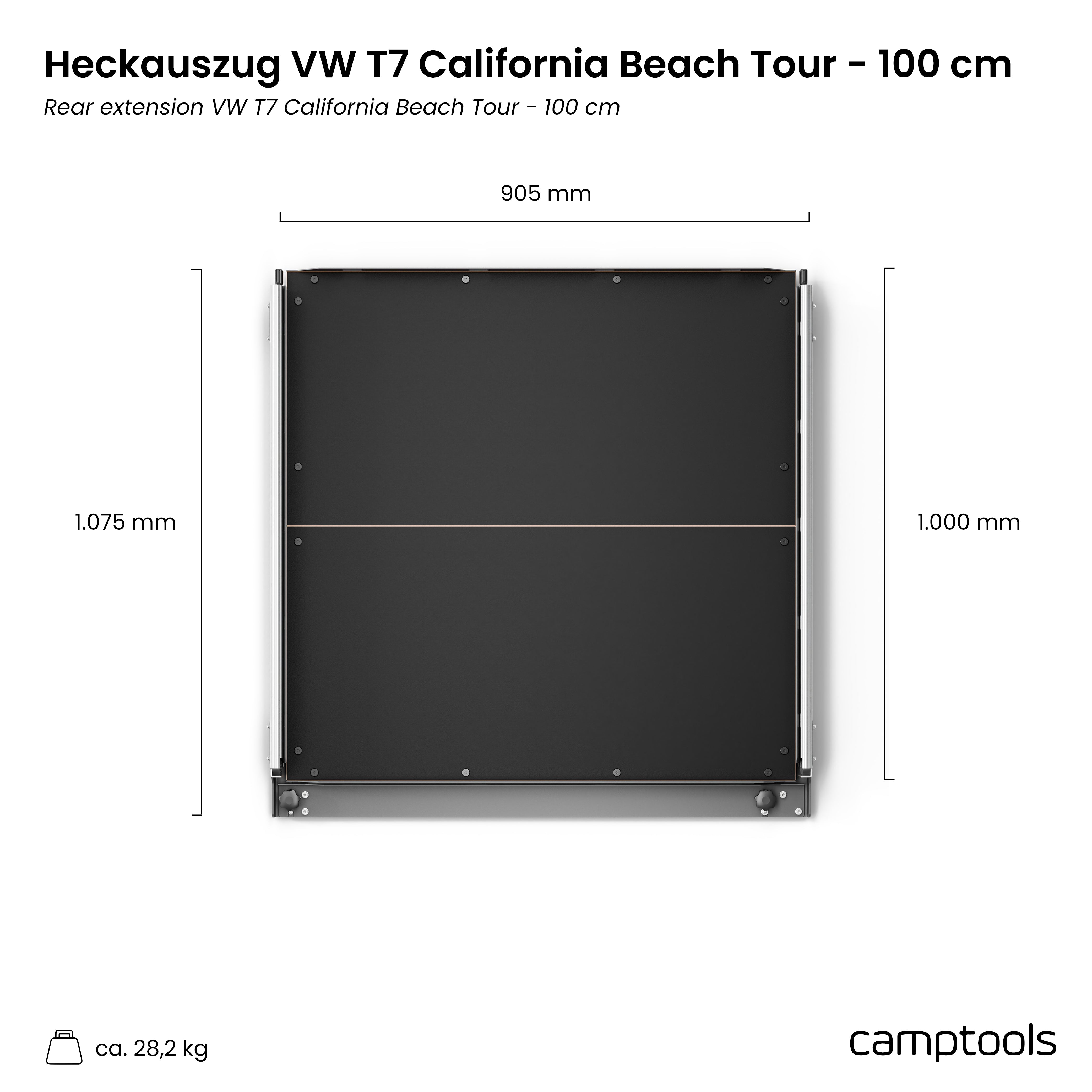 Heckauszug für VW T7 New California Beach Tour mit Technikbox / Elektrokiste