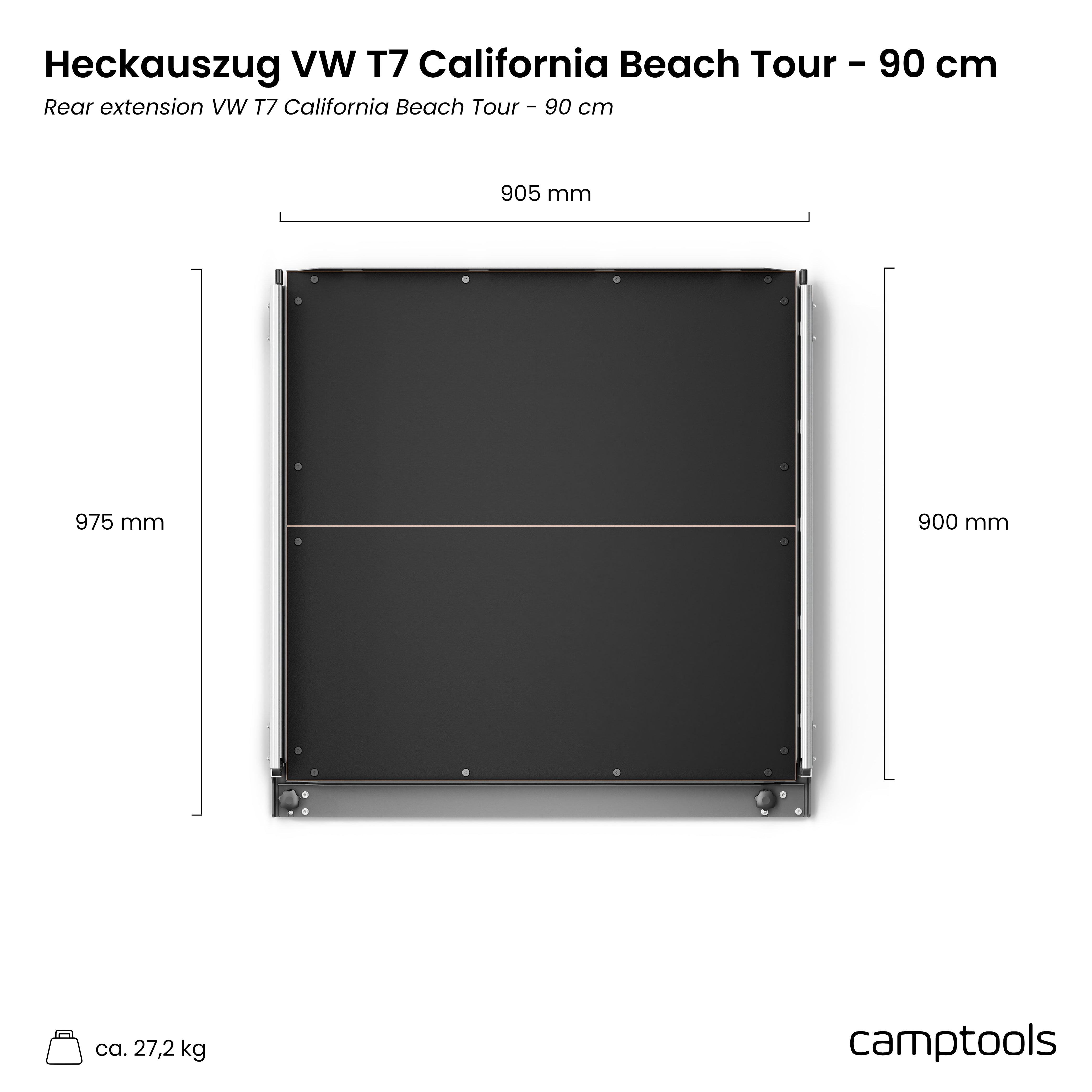 Heckauszug für VW T7 New California Beach Tour mit Technikbox / Elektrokiste