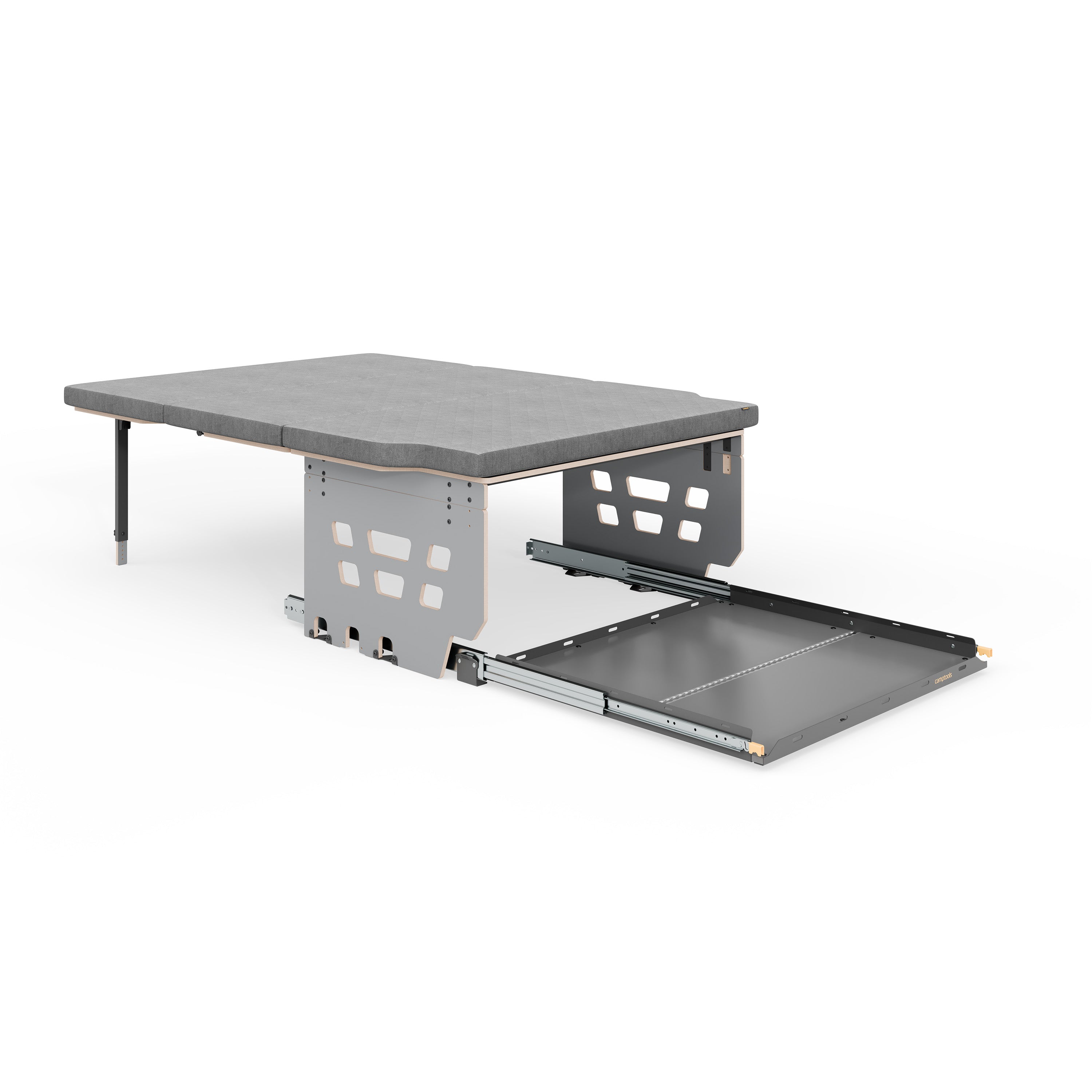 Schlaf- und Bettsystem HIGHLINE in Silbergrau mit Schwerlastauszug