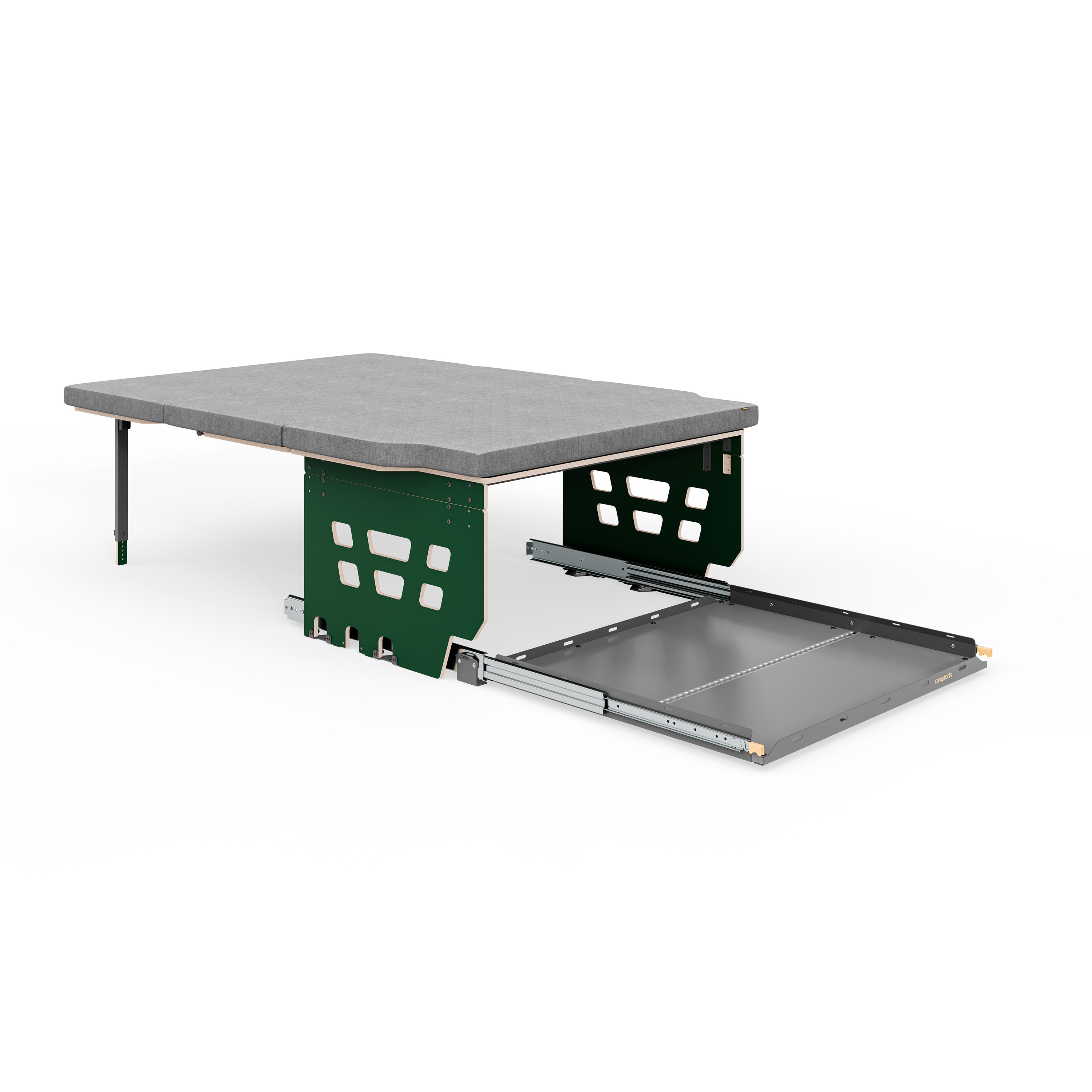 Schlaf- und Bettsystem HIGHLINE in Waldgrün mit Schwerlastauszug