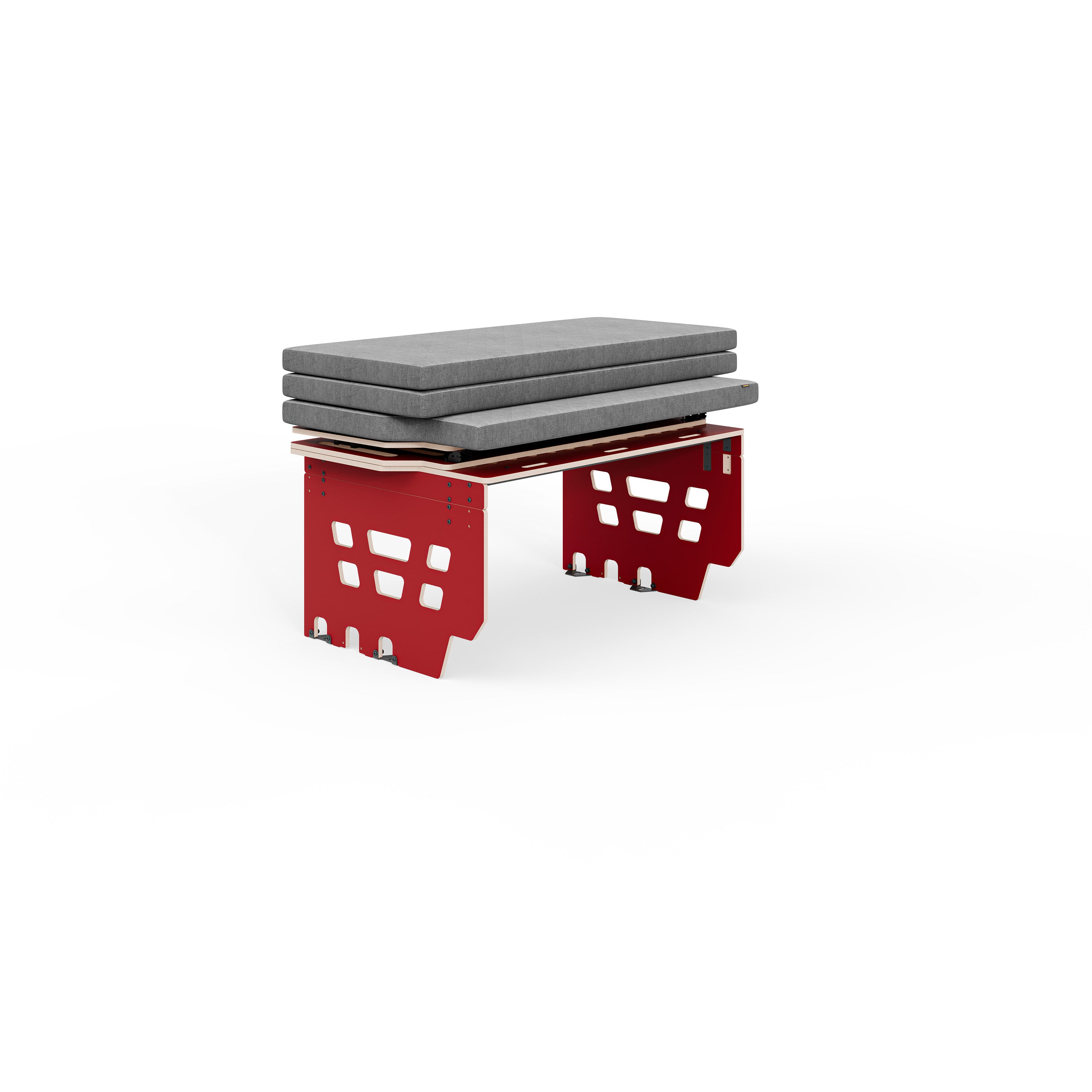 Schlaf- und Bettsystem HIGHLINE in Signalrot mit Matratze