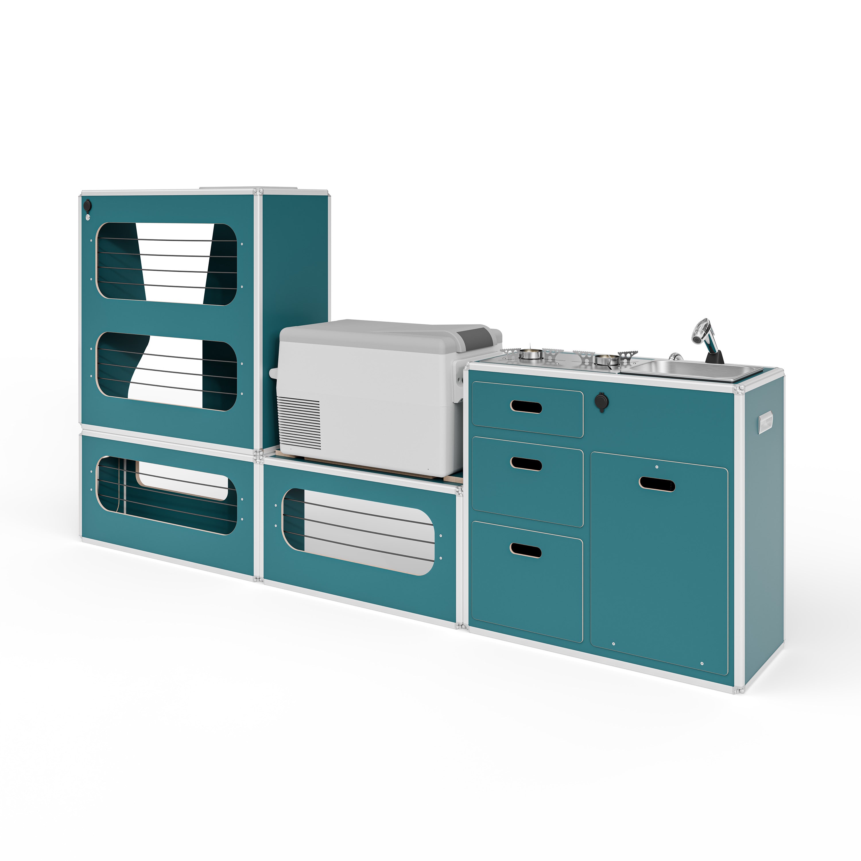 CENTERLINE Möbelzeile inklusive Küche, Schränke und Kühlbox