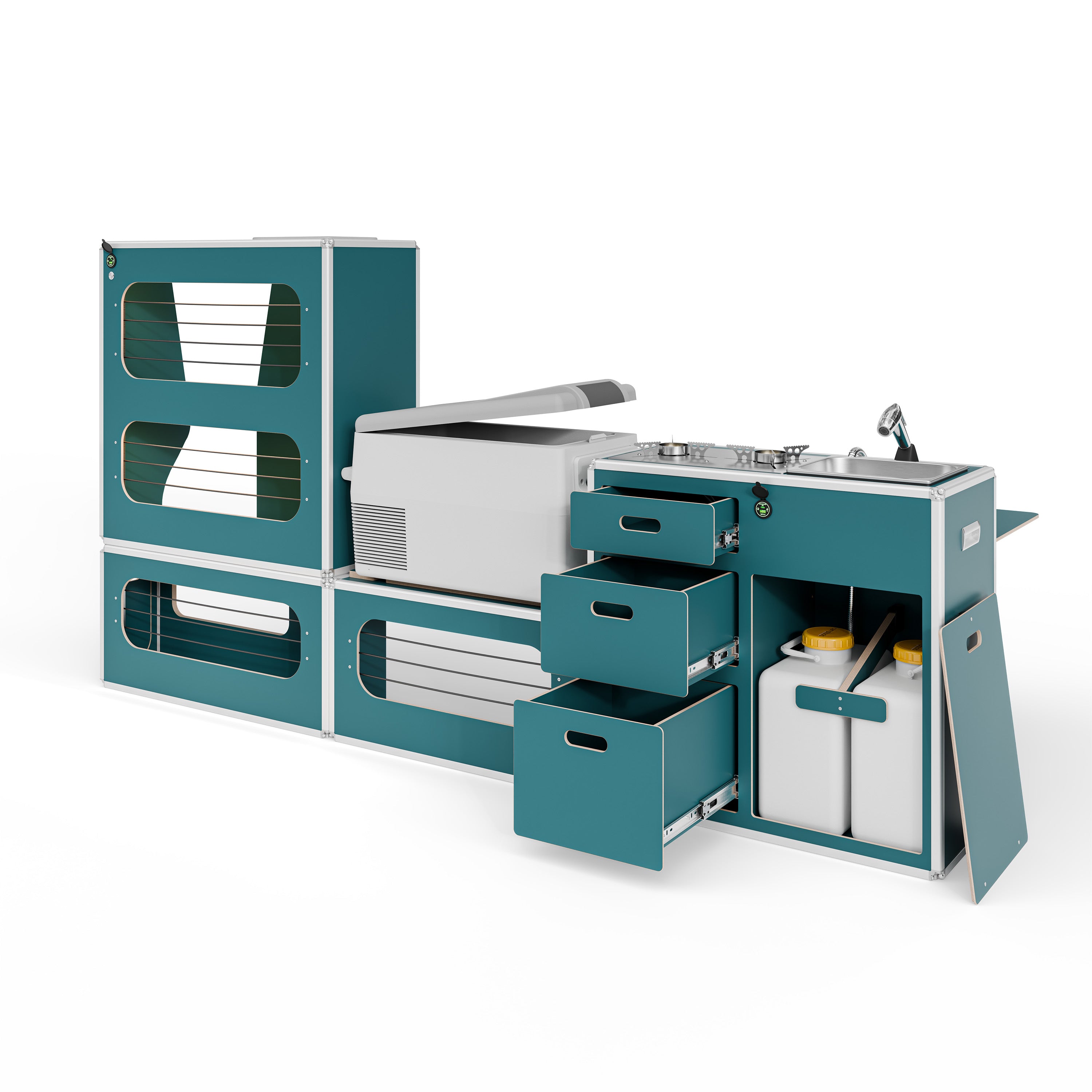 CENTERLINE Möbelzeile inklusive Küche, Schränke und Kühlbox