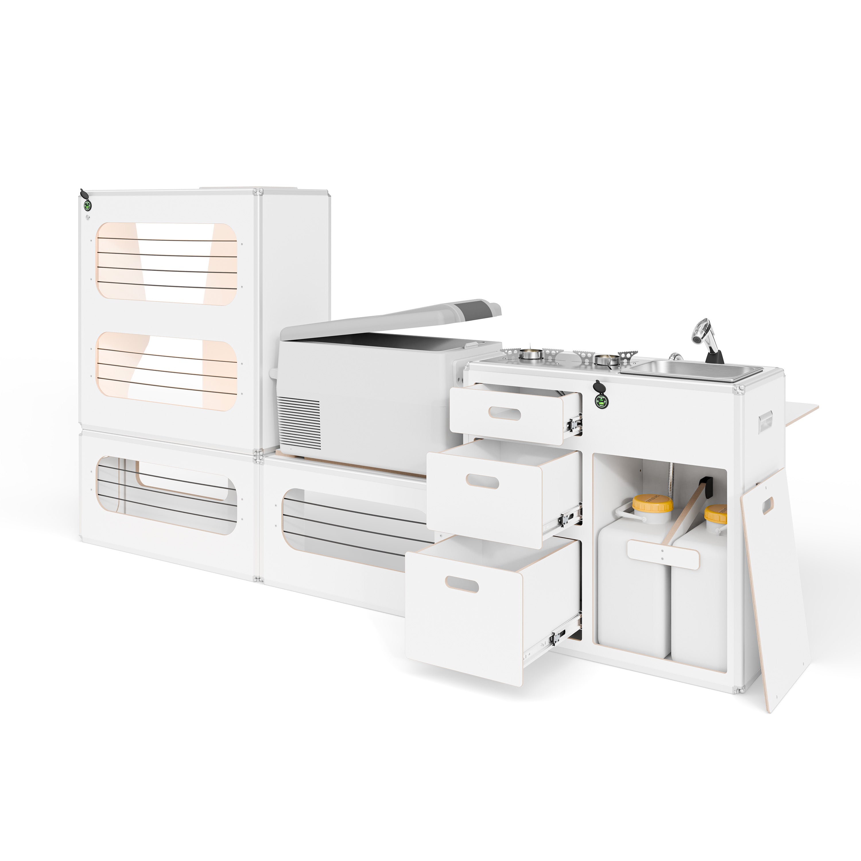 CENTERLINE Möbelzeile inklusive Küche, Schränke und Kühlbox