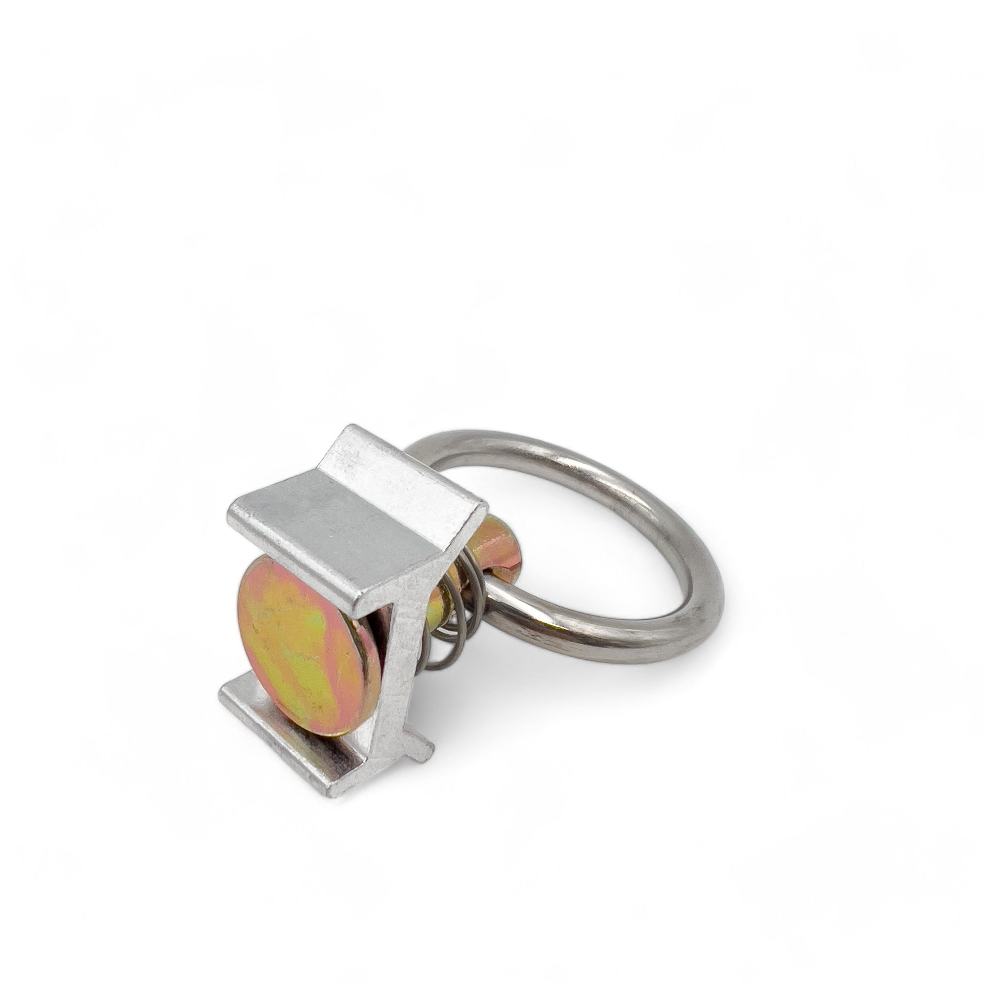 Zurröse Airlineschiene Singlefitting Seitenansicht mit Feder