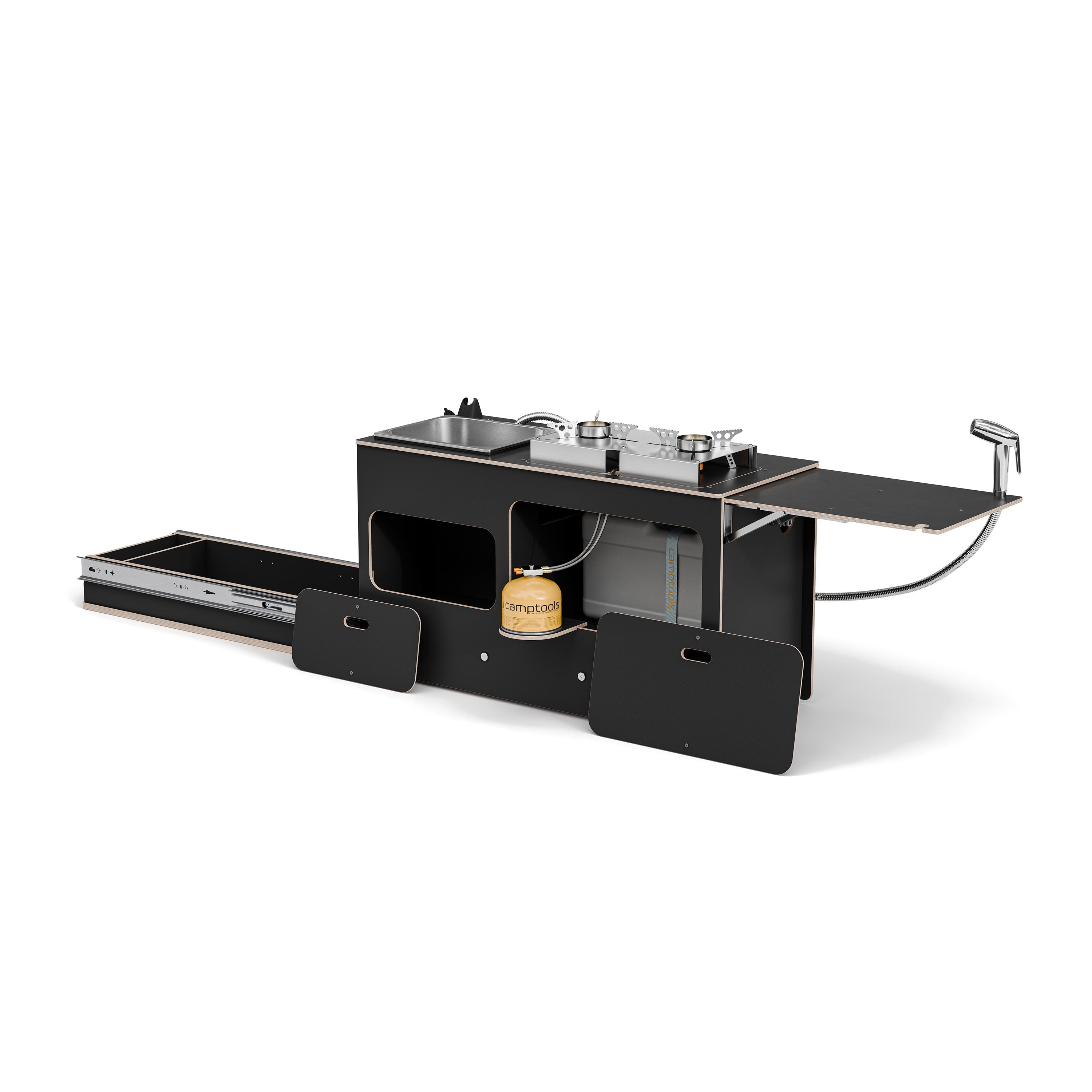SIDEKIT2 - ausziehbare Küche für Schiebetür und Kofferraum