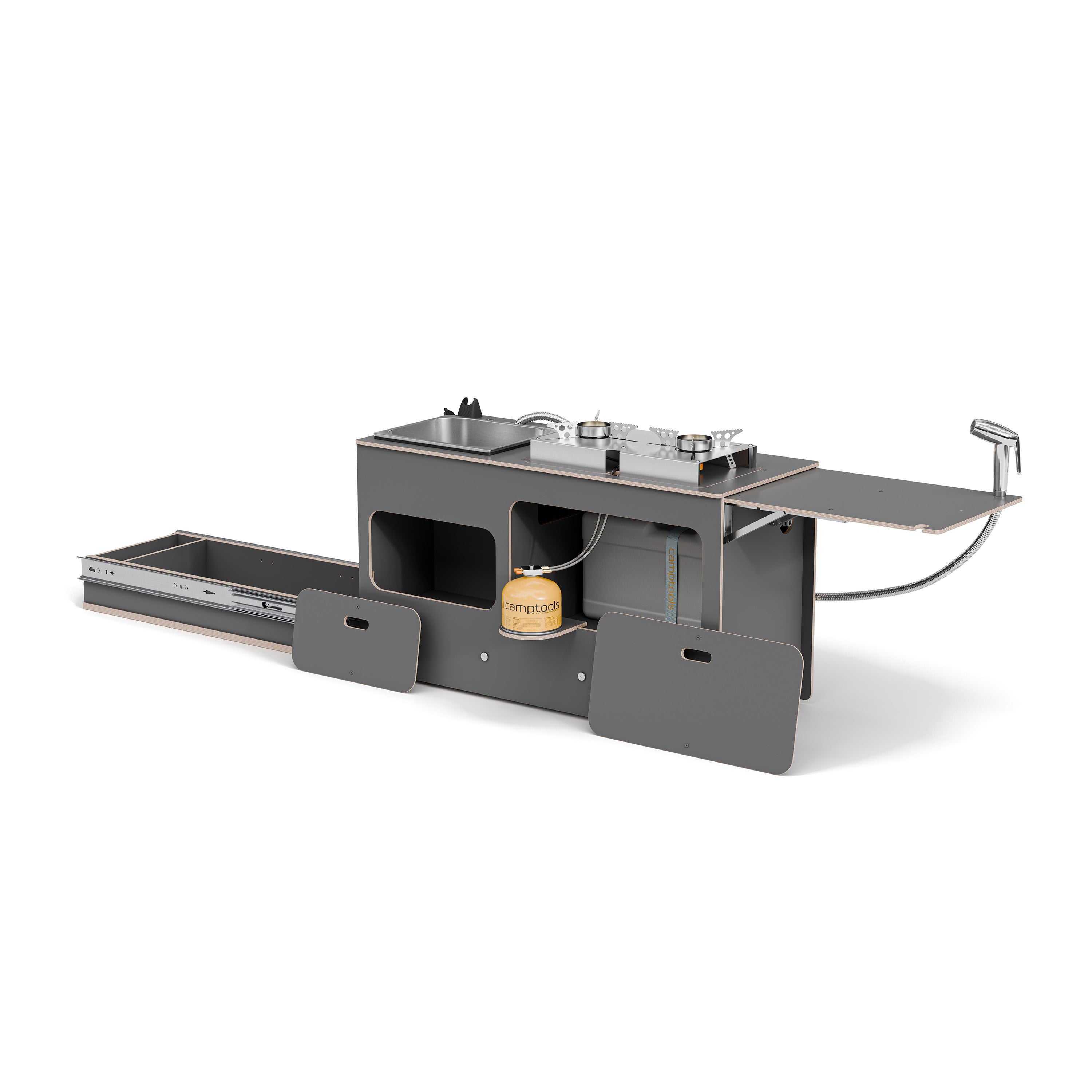 SIDEKIT2 - ausziehbare Küche für Schiebetür und Kofferraum