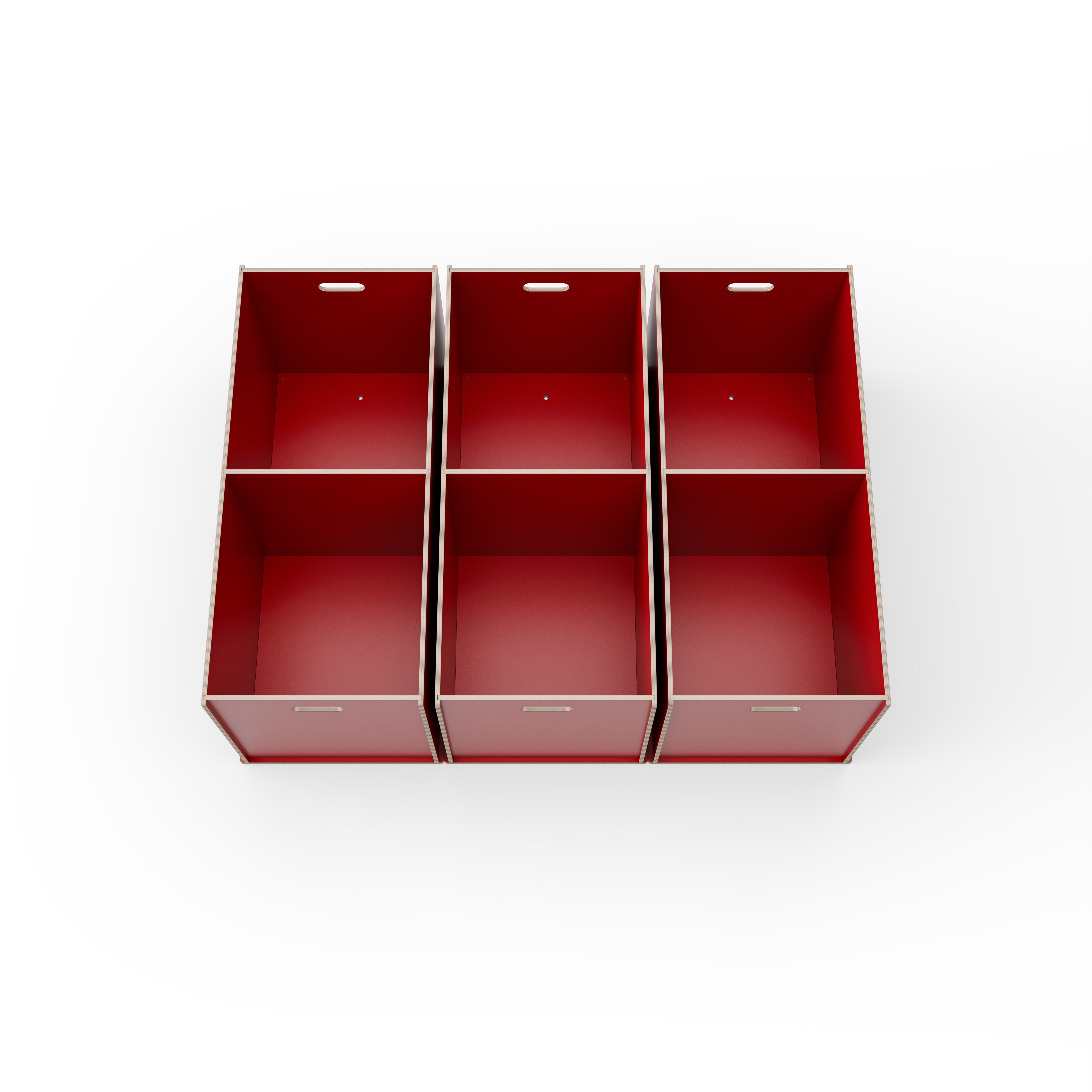 Staukiste groß mit zwei Fächern in verschiedenen Farben aus Holz