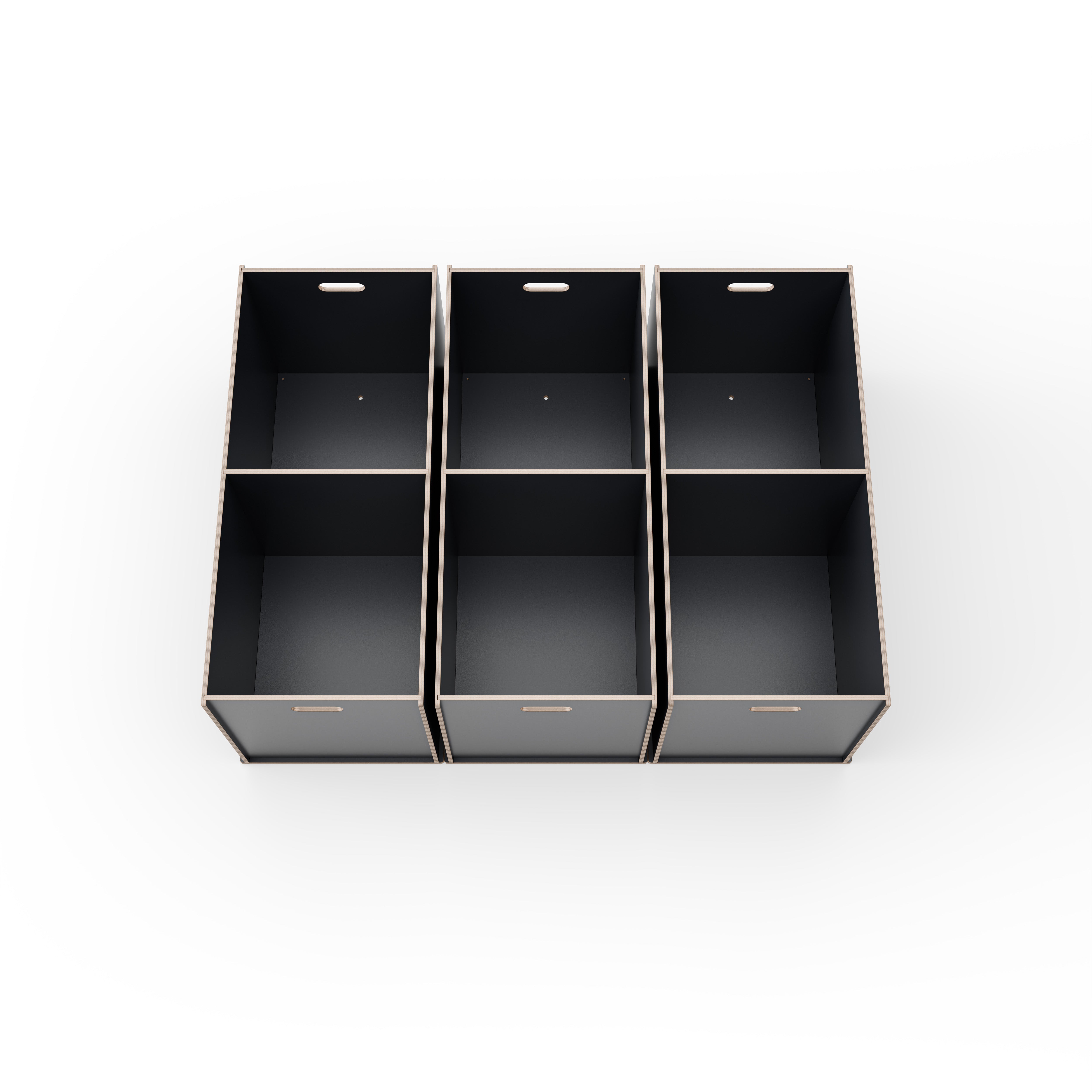 Staukiste groß mit zwei Fächern in verschiedenen Farben aus Holz