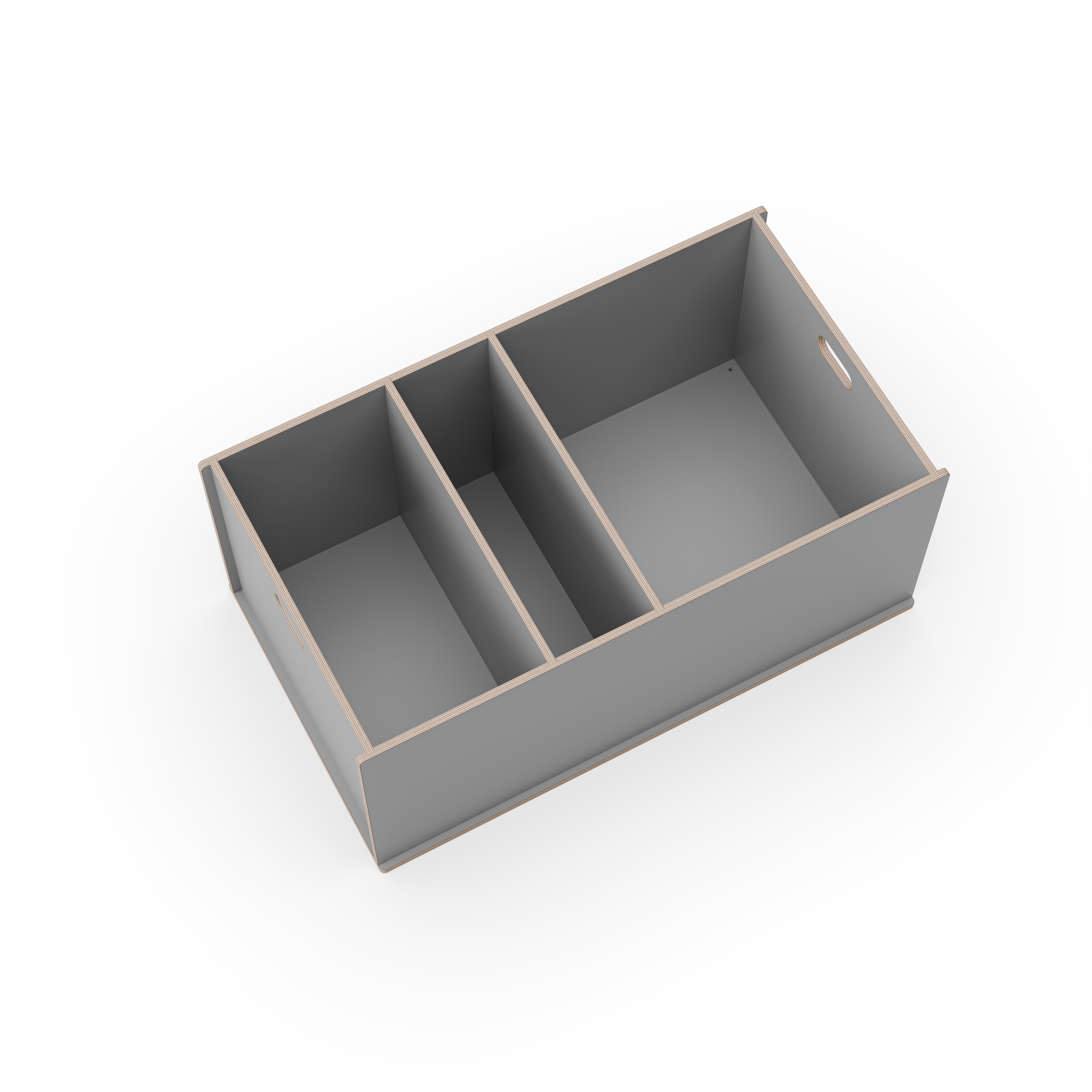 Staukiste klein mit drei Fächern in verschiedenen Farben aus Holz