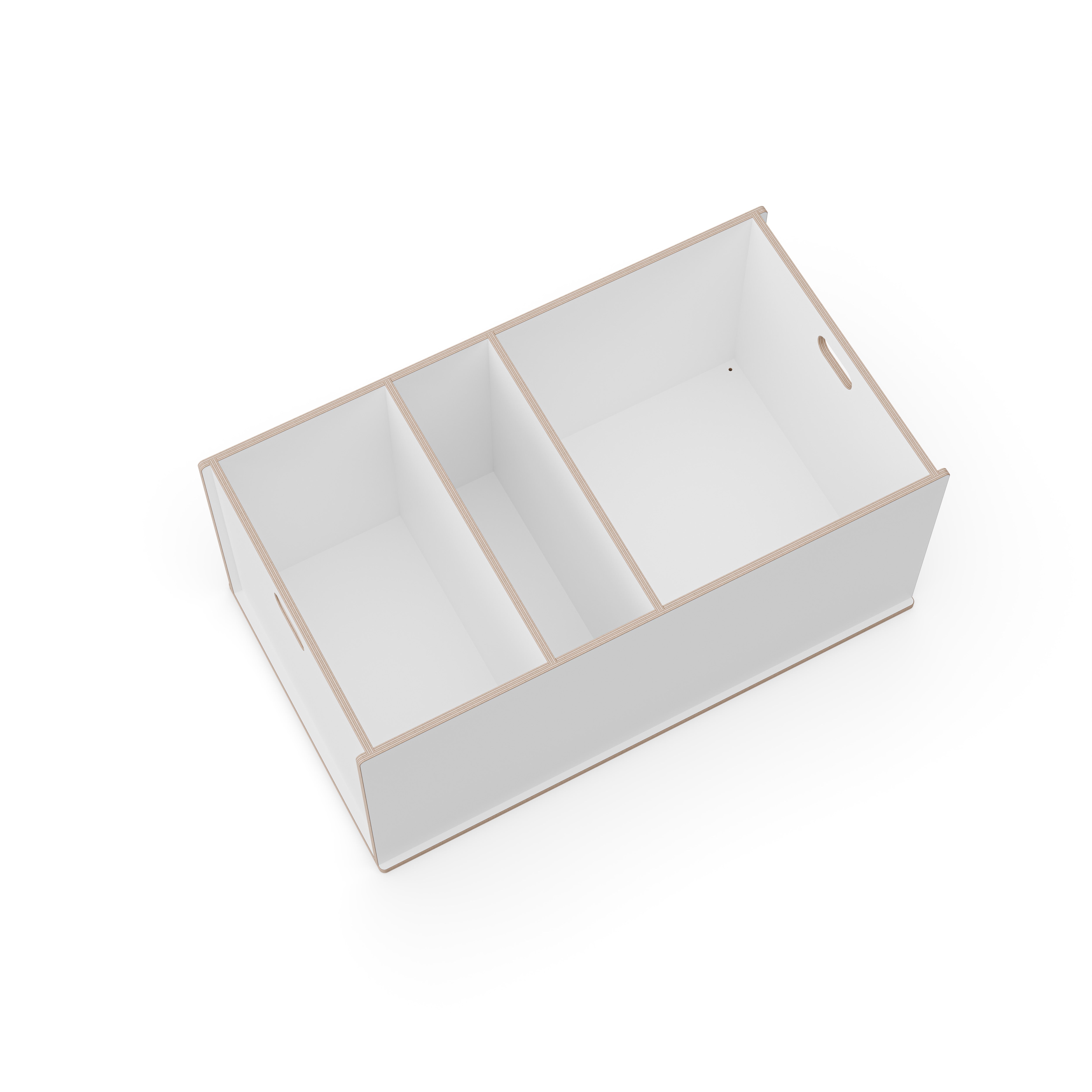 Staukiste klein mit drei Fächern in verschiedenen Farben aus Holz