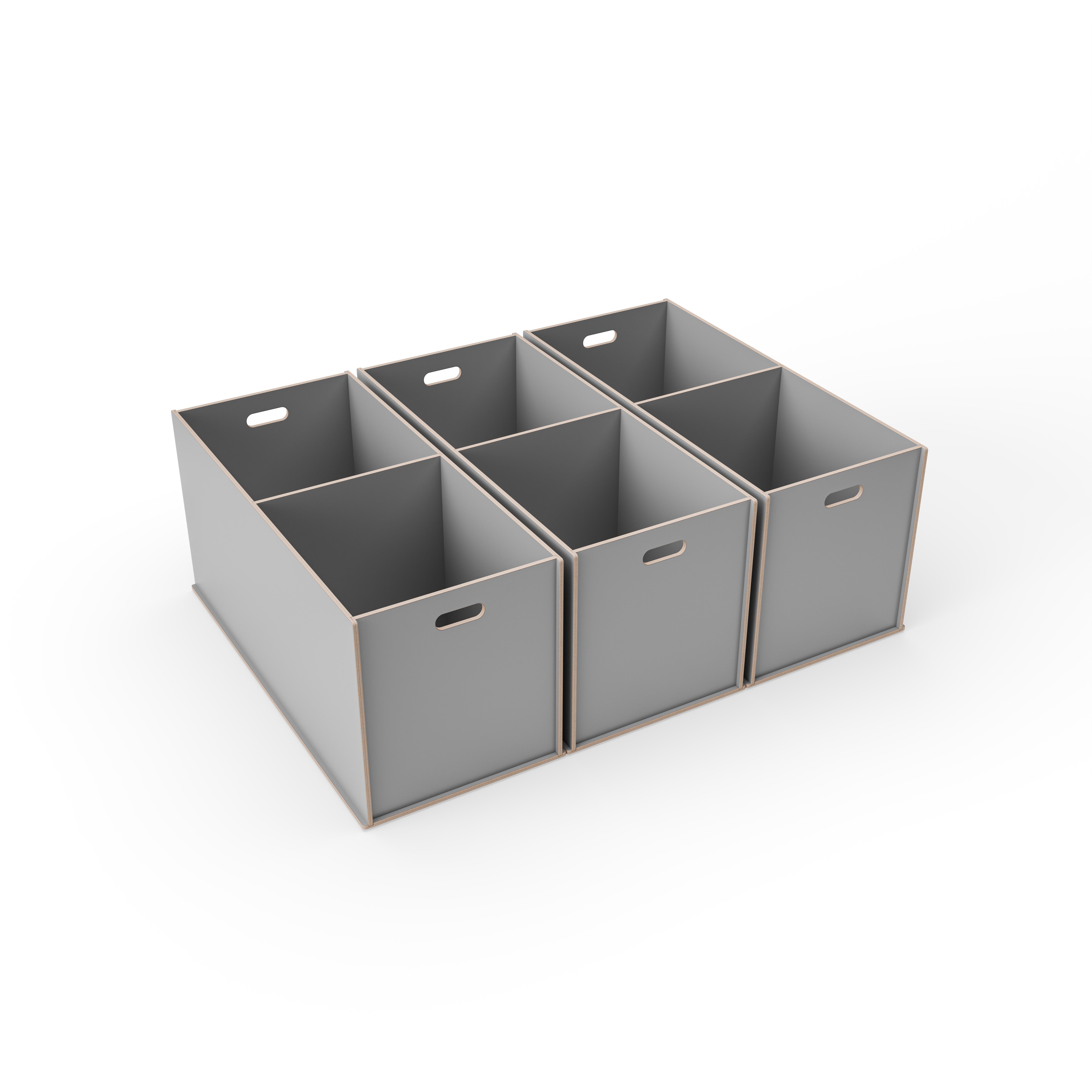 Staukiste groß mit zwei Fächern in verschiedenen Farben aus Holz