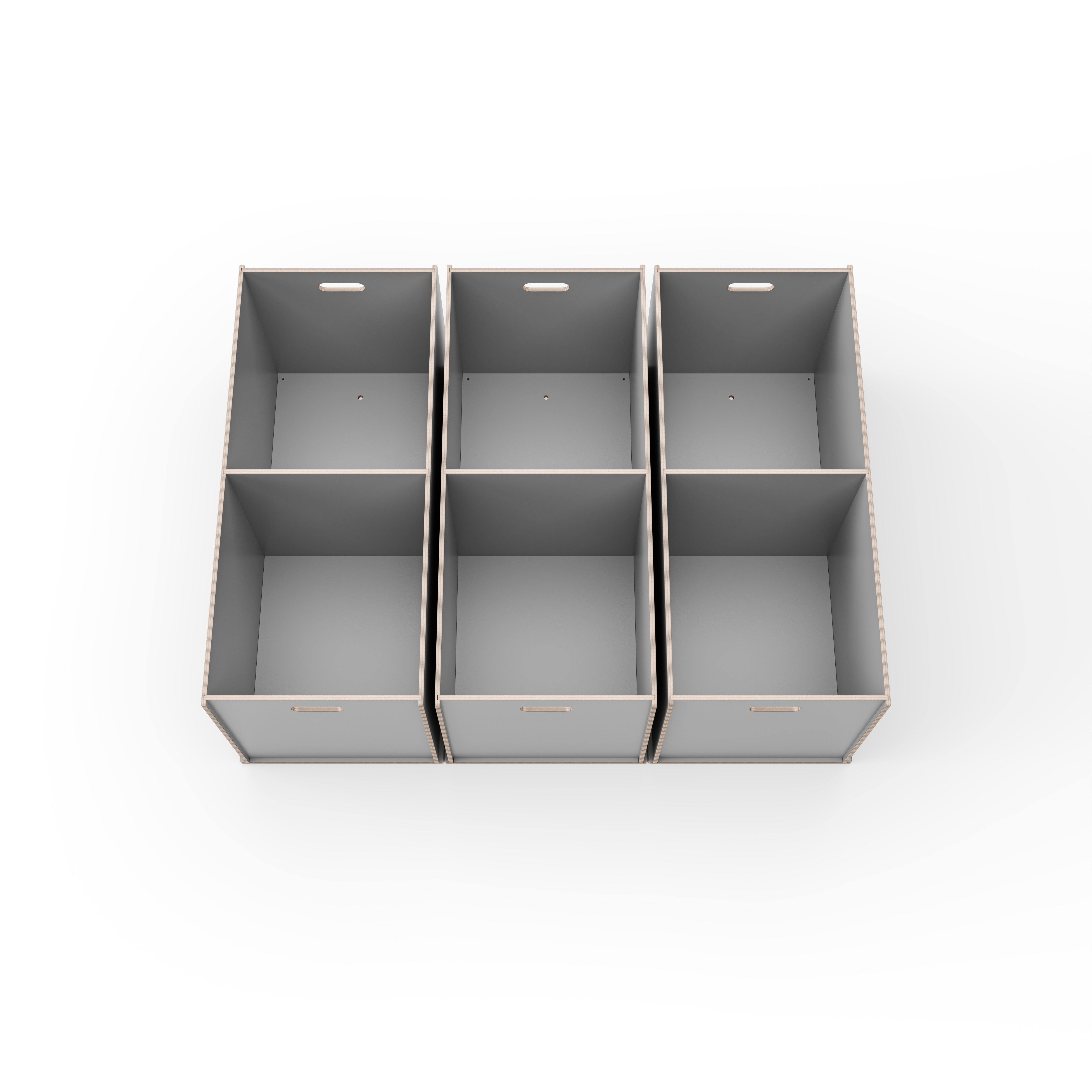 Staukiste groß mit zwei Fächern in verschiedenen Farben aus Holz