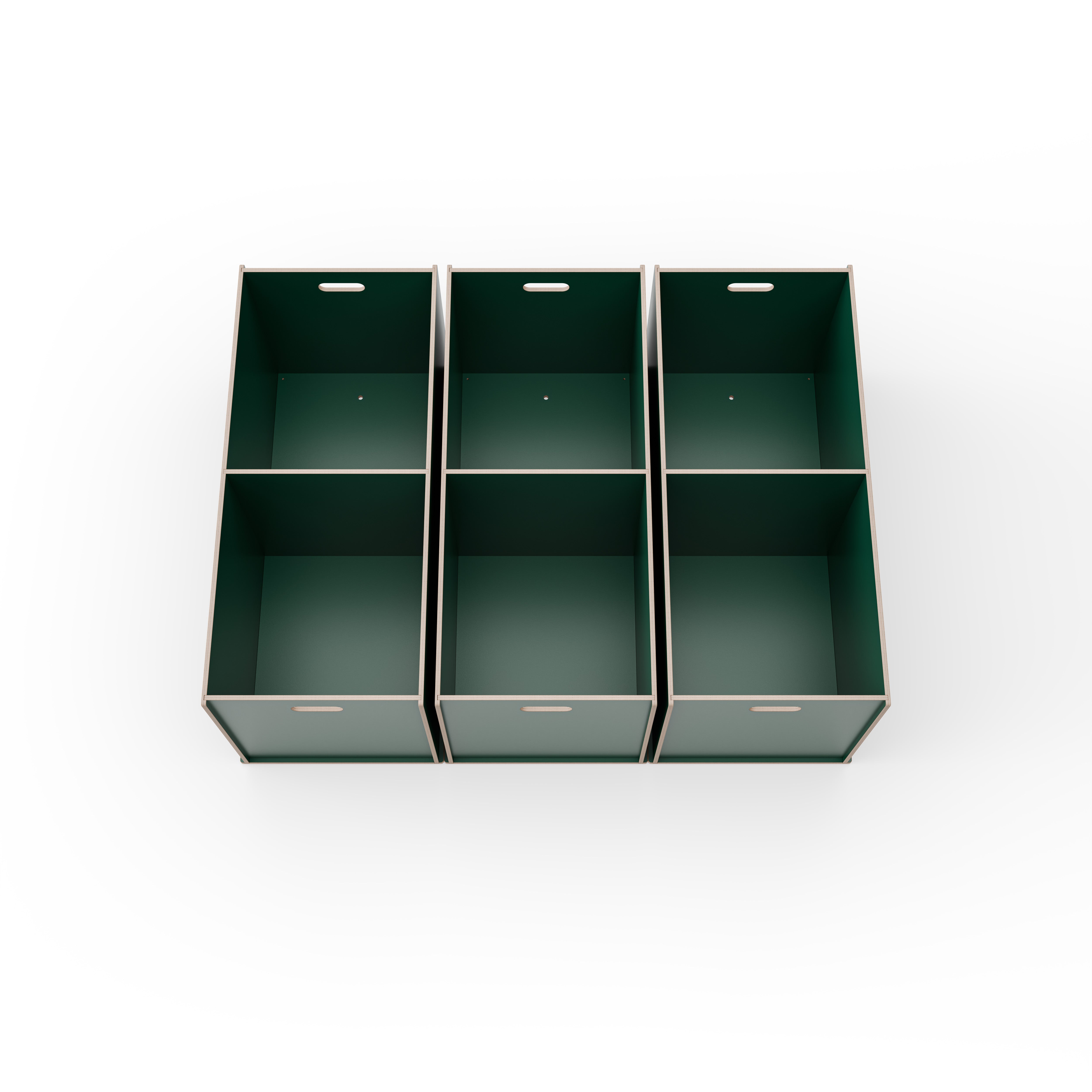 Staukiste groß mit zwei Fächern in verschiedenen Farben aus Holz