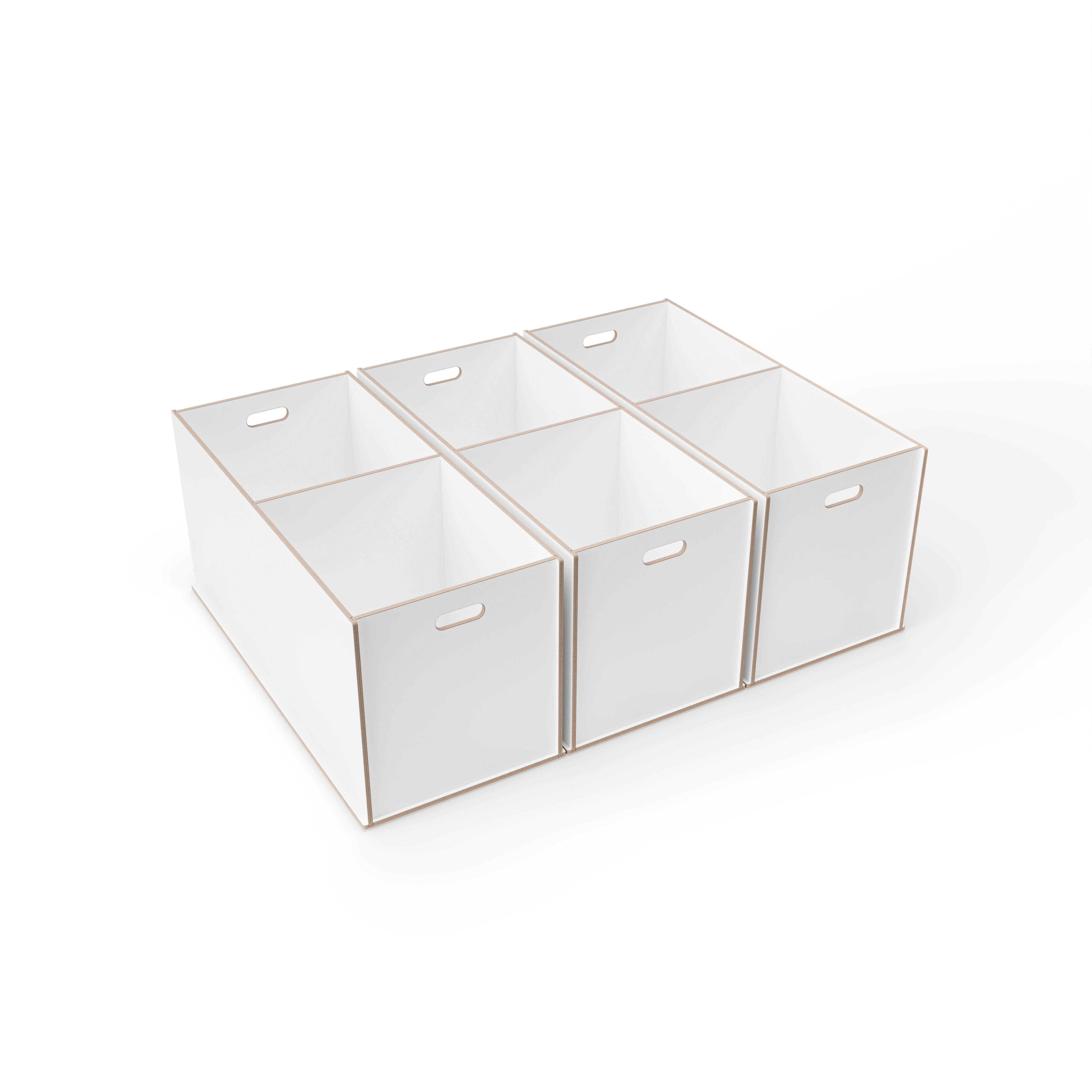 Staukiste groß mit zwei Fächern in verschiedenen Farben aus Holz