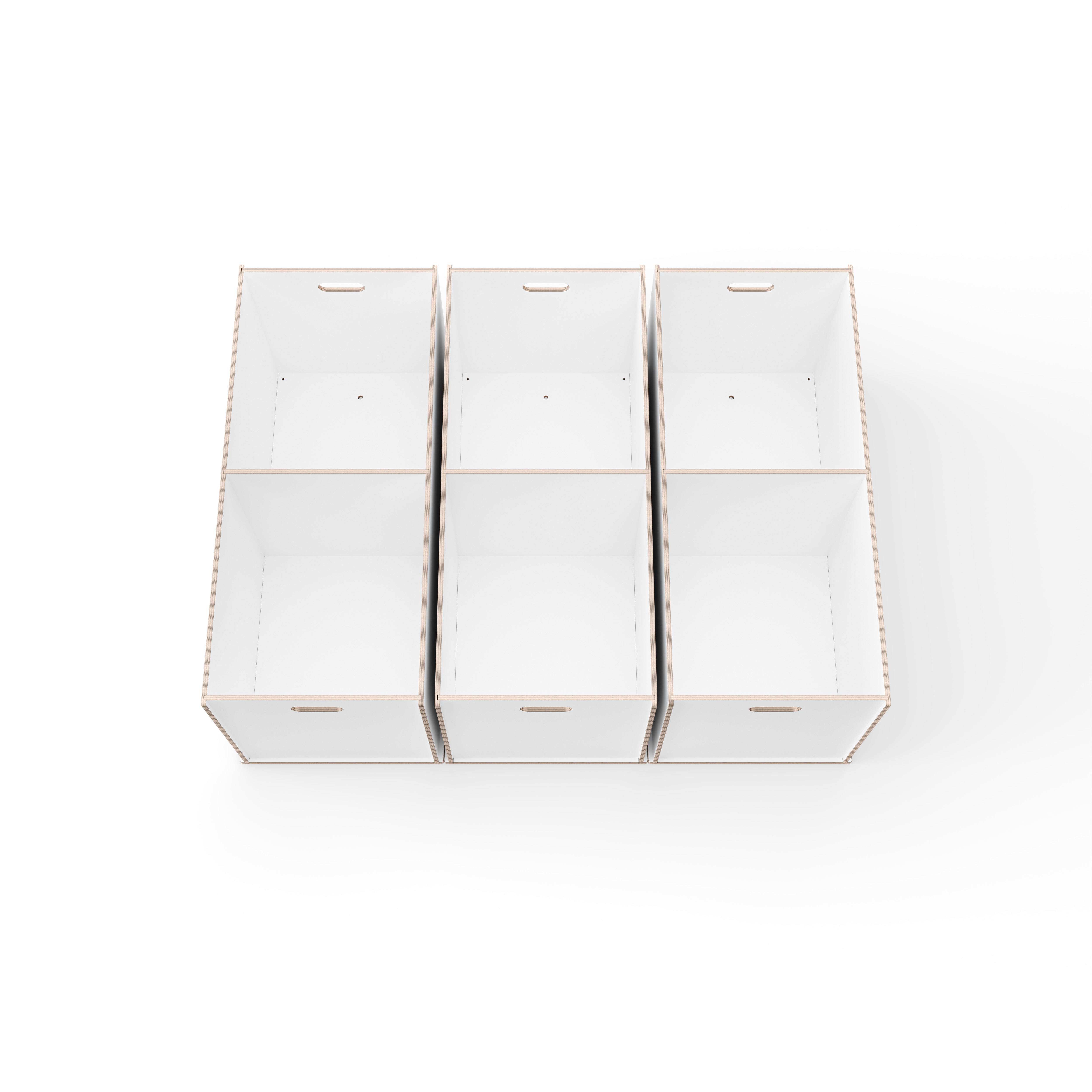 Staukiste groß mit zwei Fächern in verschiedenen Farben aus Holz