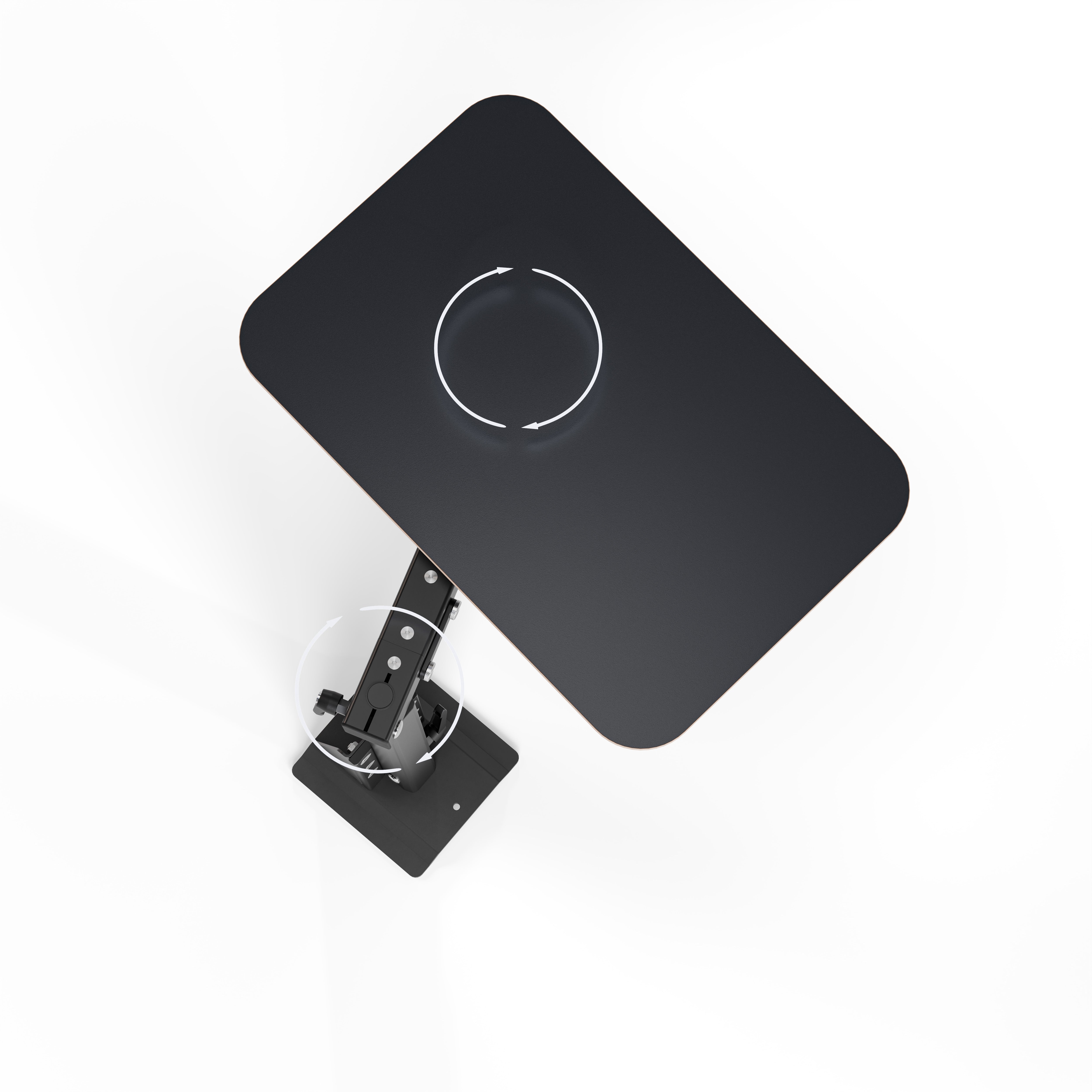 Tisch passend für alle Bodenschienen und Bodenplatte - klappbar, faltbar und schwenkbar - Büro und Camping im Van