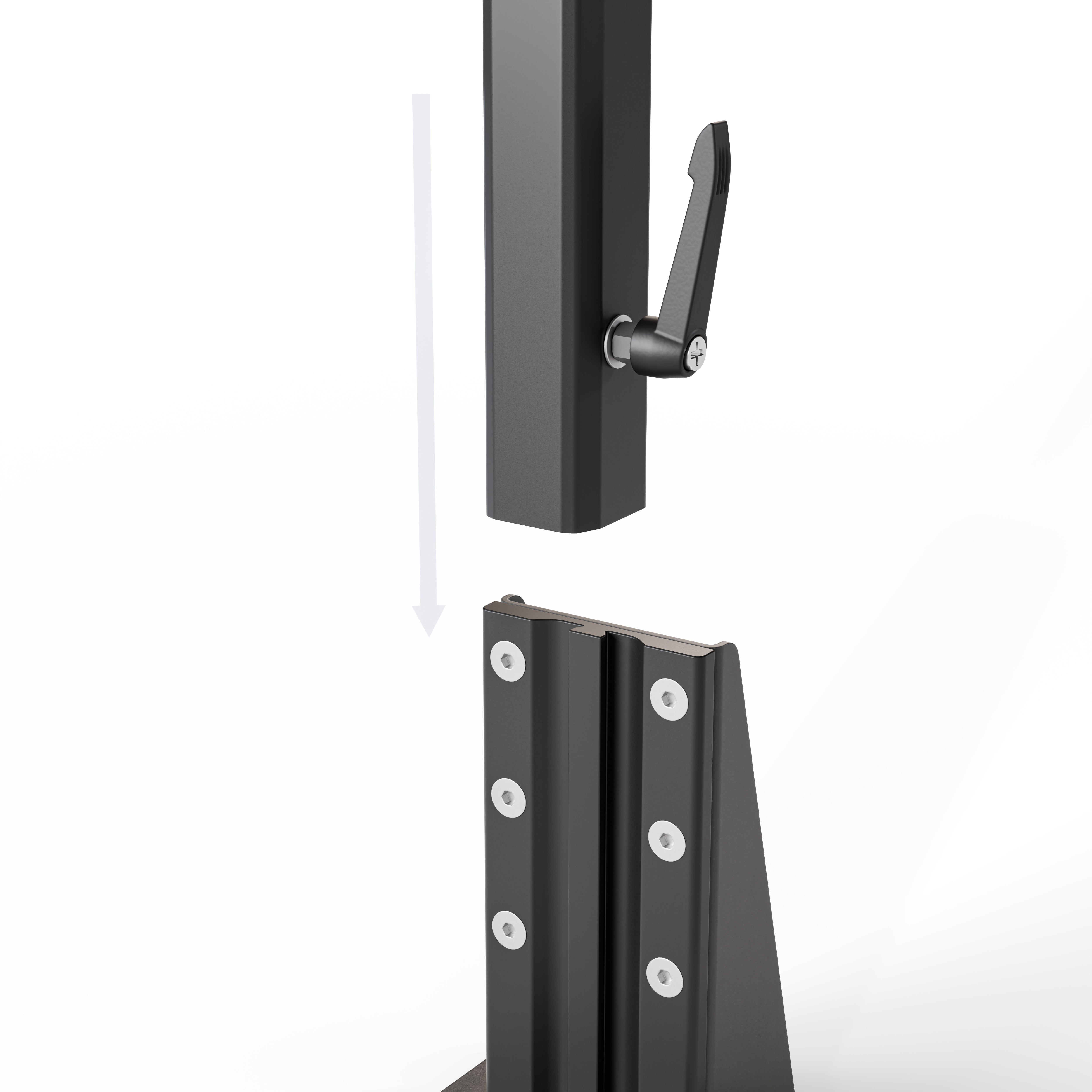 Tisch passend für alle Bodenschienen und Bodenplatte - klappbar, faltbar und schwenkbar - Büro und Camping im Van