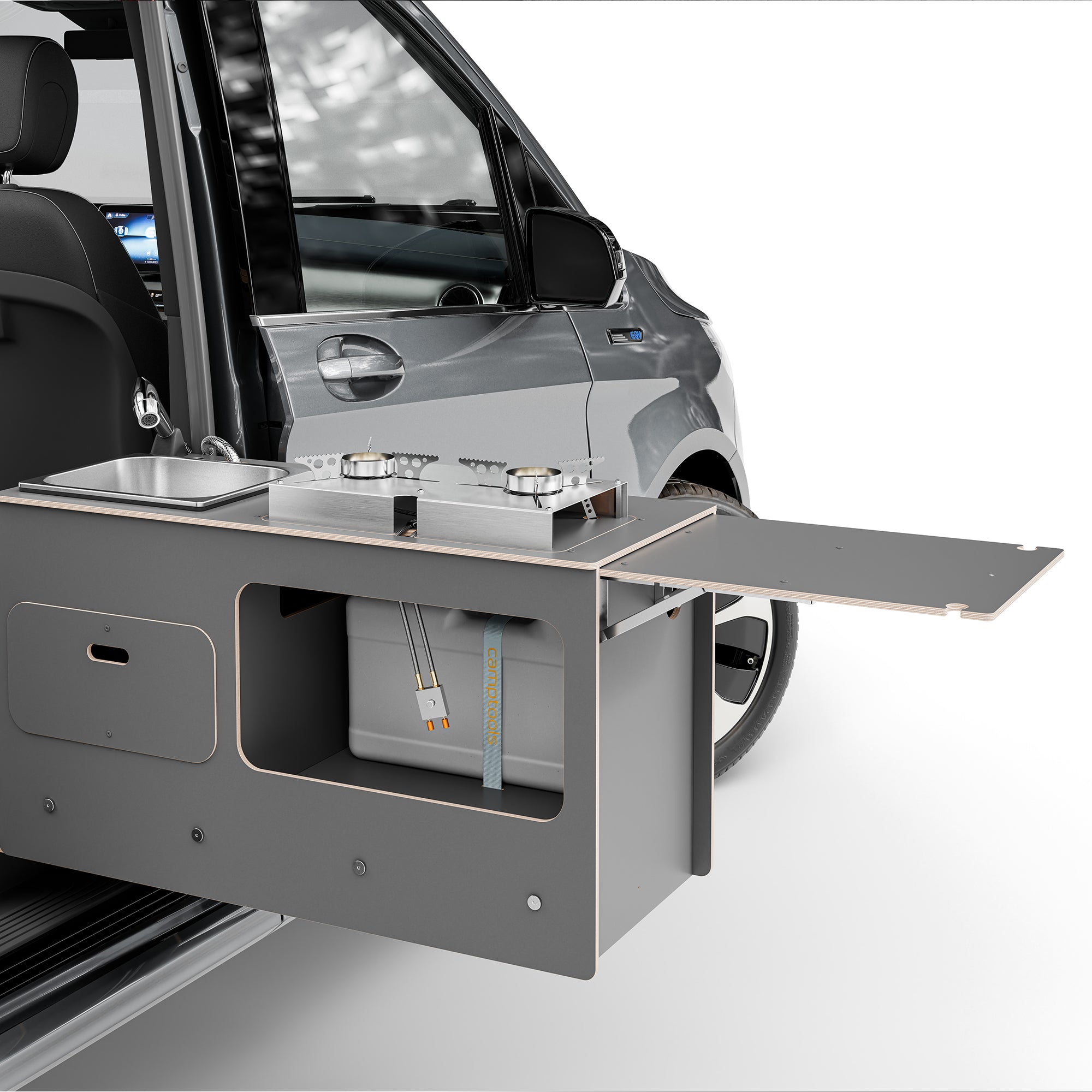 SIDEKIT2 - ausziehbare Küche für Schiebetür und Kofferraum