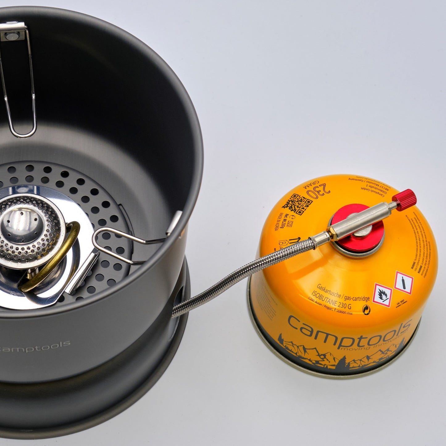Storm cooker with gas and alcohol burner complete set