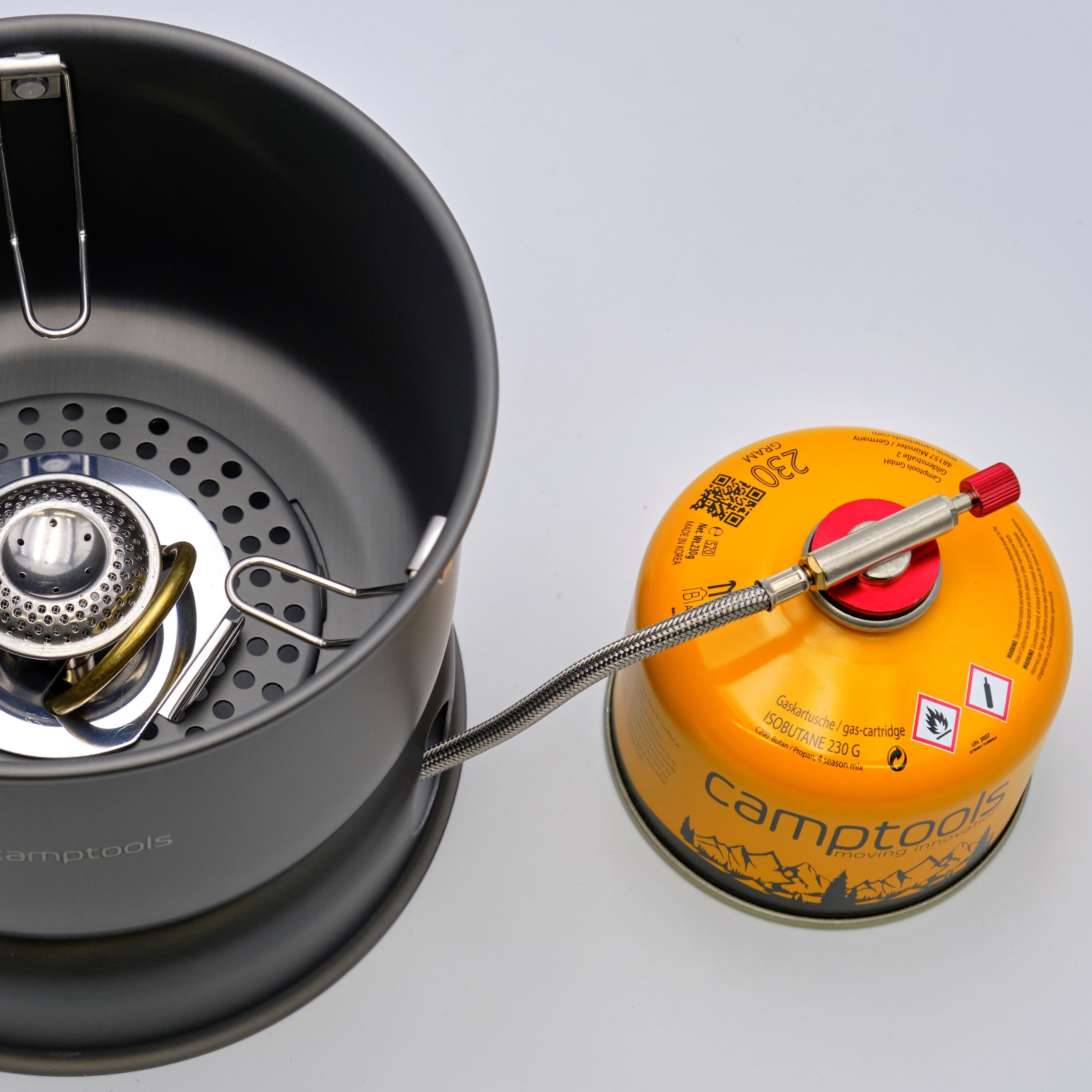 Sturmkocher mit Gas- und Spiritusbrenner Komplettset