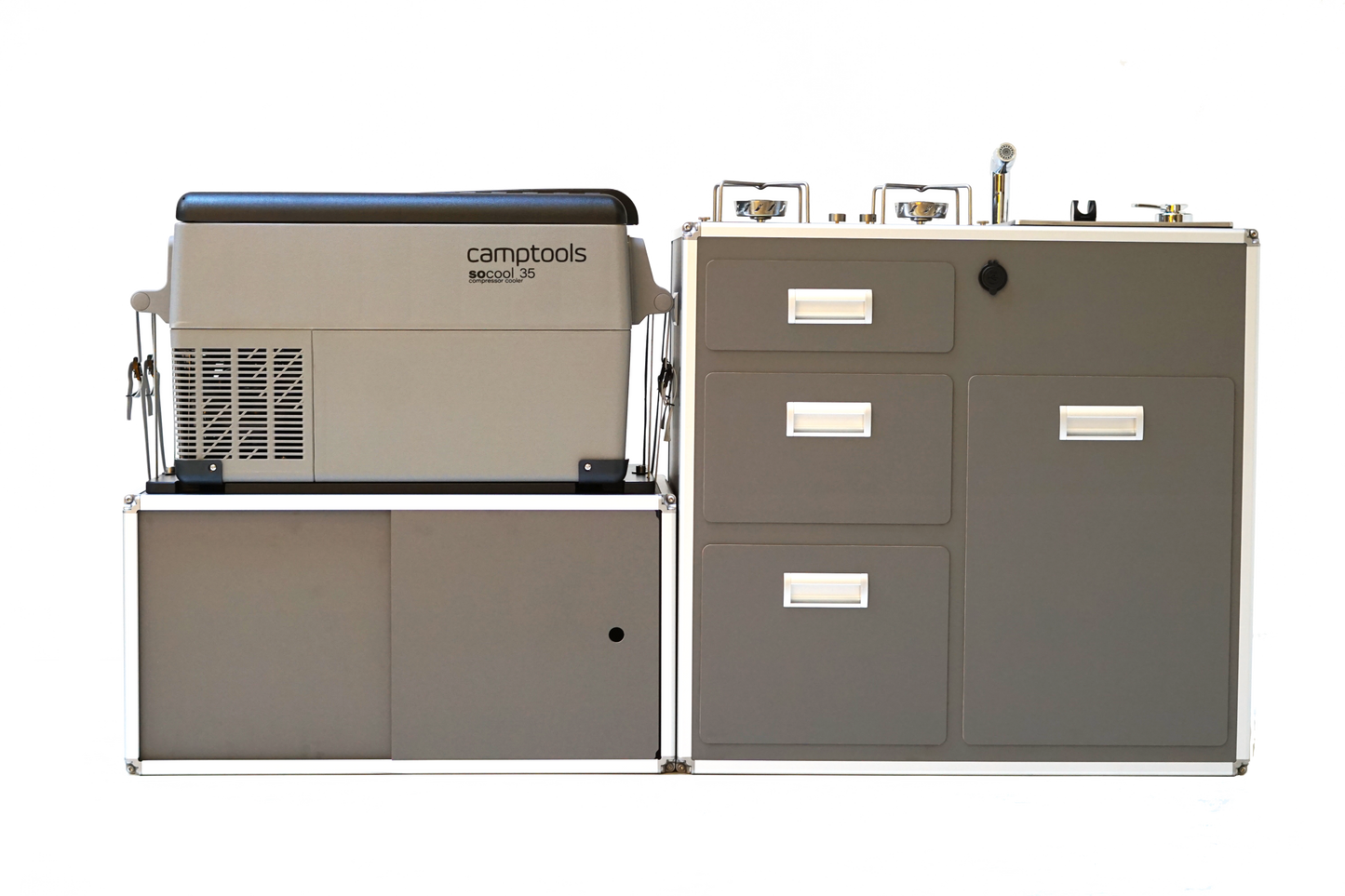 Cooling box base cabinet / cooling box module